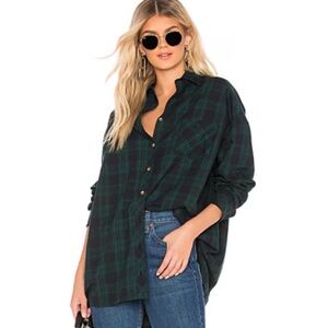 Oversized green Plaid Flannel button
Influencer famous soft long sleeve 90s